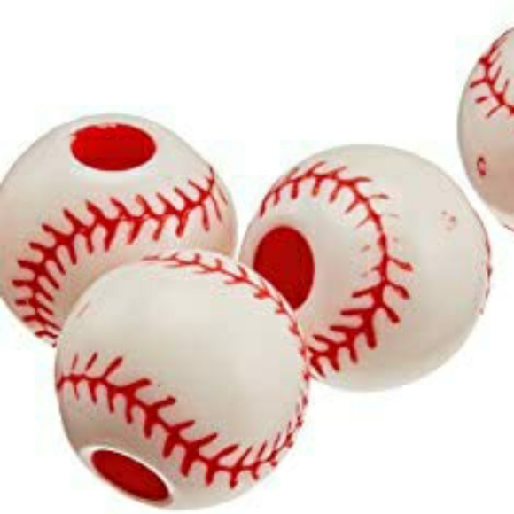 Team Sports Beads 12mm Baseball 12/Pkg - Picture 4 of 4
